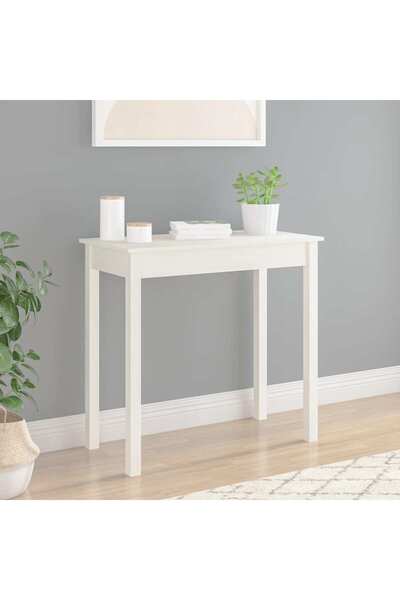 vidaxl Τραπέζι Κονσόλα Λευκό 80x40x75 εκ. από Μασίφ Ξύλο Πεύκου