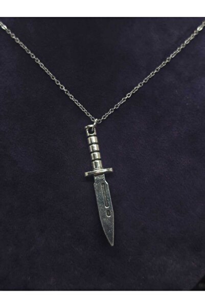sarıyer silver قلادة فولاذية على شكل سكين، سكين عسكري، سكين كوماندوز، إكسسوار...