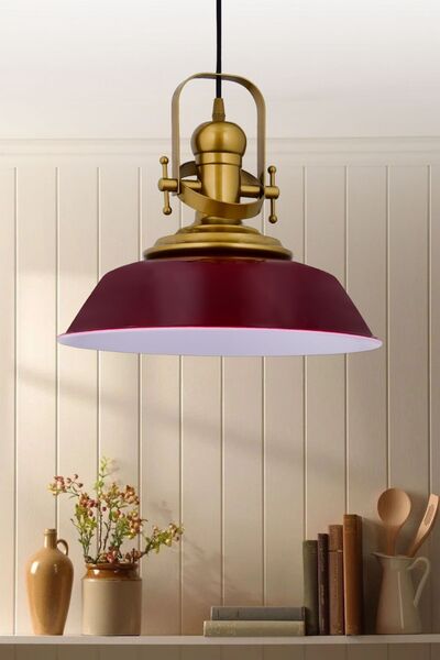 Şeflight Atelier Vintage Eskitme Metal BordoSarkıt Avize Salon Mutfak Yemek M...