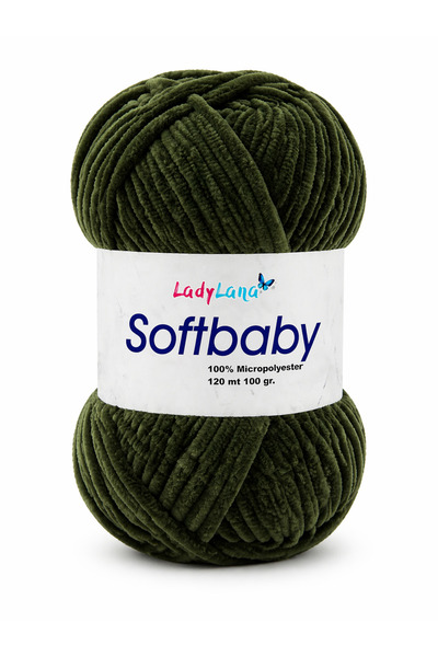 Ladylana SoftBaby (Βελούδο-Σενίλ) Νήμα για πλέξιμο στο χέρι 575 ΣΤΡΑΤΙΩΤΙΚΟ Π...