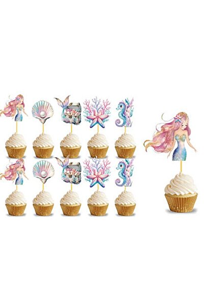 Big Party Οδοντογλυφίδες με θέμα Γοργόνα, συσκευασία 10 τεμαχίων