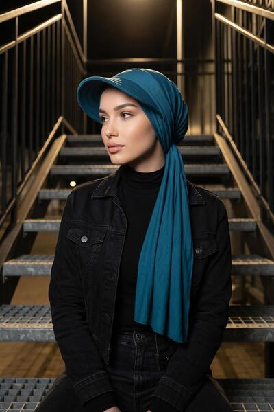 Aisha's Design شال عملي من القطن الممشط مزود بحافة قابلة للإزالة وقابلة للتعد...