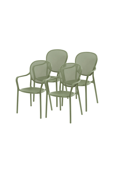 OEM Scaun vernil cu brate pentru terasa, set 4 bucati
