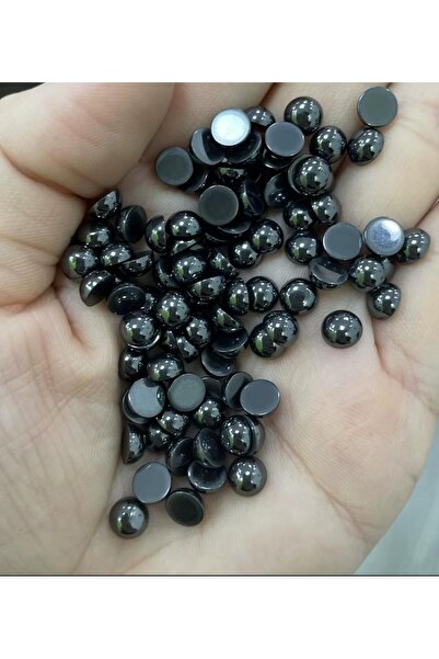 yiğit aksesuar Yarım Inci Boncuk ( 100 Adet ) Platin Renk 8 mm