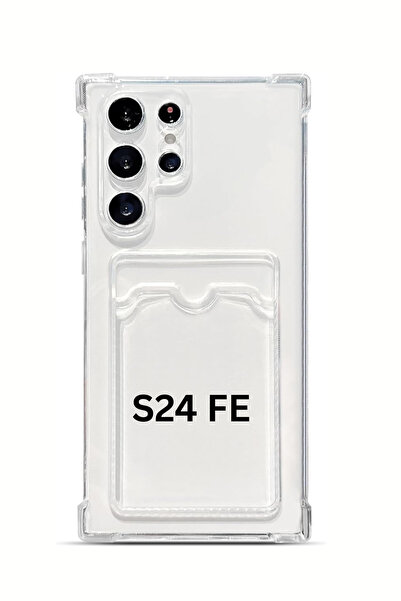 PSGT Samsung Galaxy ( S24 Fe ) Uyumlu Kılıf Transparent Soft Şeffaf Kartlık k...