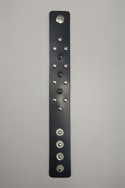 Karakedi Black Gothic Spiked Studded Leather Bracelet