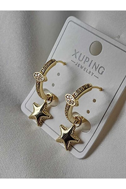 ZÜLİSCH XUPİNG KÜPE HALKA YILDIZ KÜPE 14K GOLD SUYA DAYANIKLI