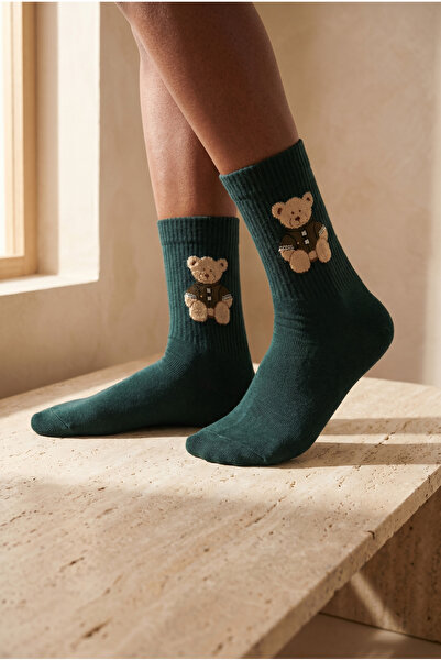 Katia&Bony Unisex κάλτσες με σχέδιο Teddy, σκούρο πράσινο