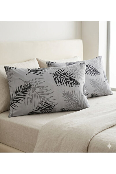 NİĞTEX Σετ 2 μαξιλαροθήκες 50x70 με μοντέρνο σχέδιο, γκρι βαμβακερό με σχέδιο...