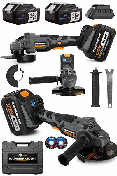 HAMMERKRAFT Kömürsüz Motor 4Kademe Devir Ayarlı 115-125mm Şarjlı Metal Fayans...