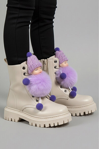 TOFİSA Κοριτσίστικες Κρεμ Μπότες με Βρεφική Λεπτομέρεια στο Μπροστινό Μέρος -...