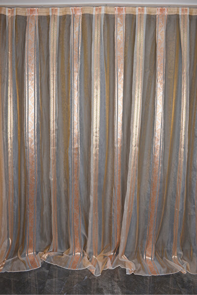 AKÇA TEKSTİL ORGANZA 2650 ΚΡΕΜ ΧΡΩΜΑ 5_3 Έτοιμη ραμμένη πλισέ κουρτίνα φόντου...