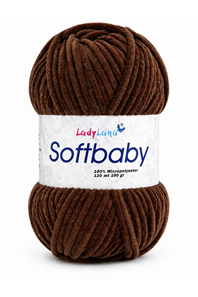 Ladylana SoftBaby (Βελούδο-Σενίλ) Νήμα για πλέξιμο στο χέρι 586 ACI BROWN