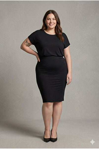 CNG MODA Μίντι μονόχρωμη φούστα από ύφασμα