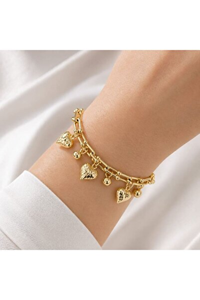 Home سوار CM Jewelry على شكل قلب - سلسلة ذهبية أنيقة للنساء