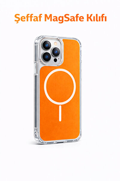 FawCase IPhone 14 plus Uyumlu Sefaf Magesafe Manyetik Telefon Kılıfı