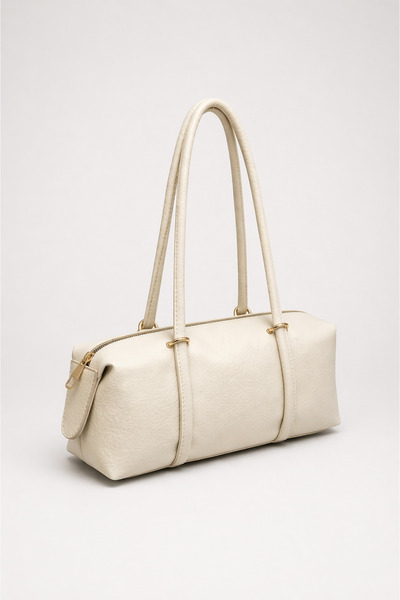 Madamra Κρεμ γυναικεία τσάντα ώμου με δερμάτινη όψη, κομψή τσάντα χειρός για ...