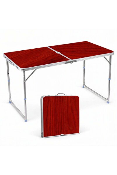 CASA JOY Folding Table 120 x 60 cm with Adjustable Height, Umbrella Hole, Bri...