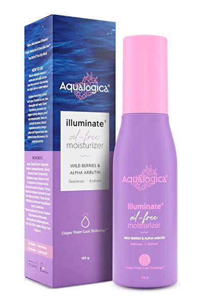 AQUALOGICA Illuminate+ Oil-Free Moisturizer For Face With Hyaluronic Acid, Al...
