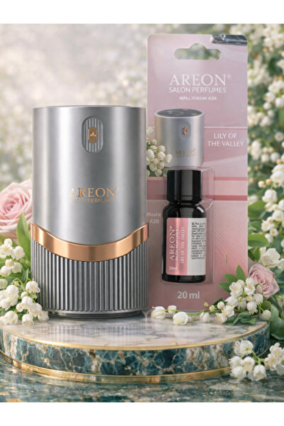 Areon Aromatik Difüzör Gümüş (Lux Metal) + Lily of The Valley