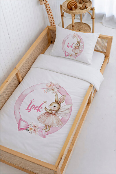 100% Cotton Name Only Montessori Bed Quilting Set 100x200 Fairy Rabbit