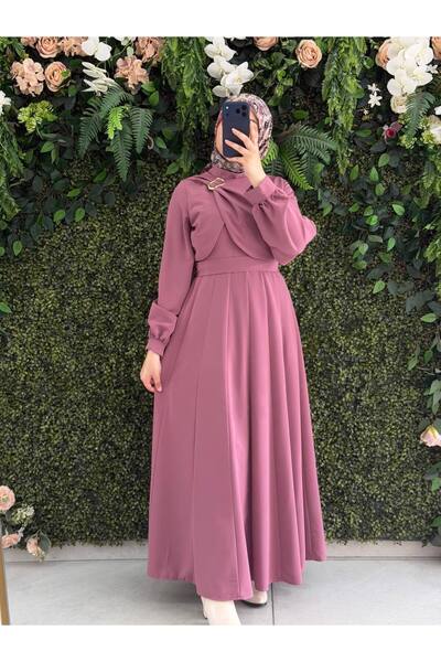 Moda Fatma Kristal Krep Elbise
