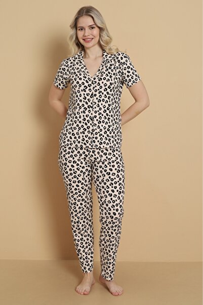 Wordex MRN 9509 Σετ γυναικείες πιτζάμες με κοντό μανίκι από ύφασμα Πήγασος με...