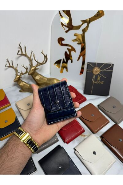 SANAT 100% Γνήσιο Crazy Leather Χειροποίητο Μινιμαλιστικό Πορτοφόλι - Πορτοφό...