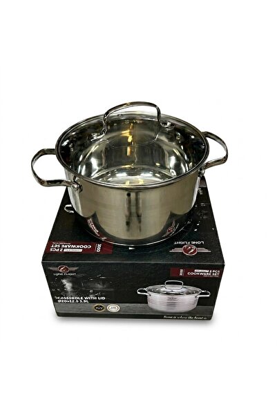 OEM Ανοξείδωτη Κατσαρόλα 3.9L, 20x12.5 εκ., Περιλαμβάνεται Καπάκι, Lone Flight