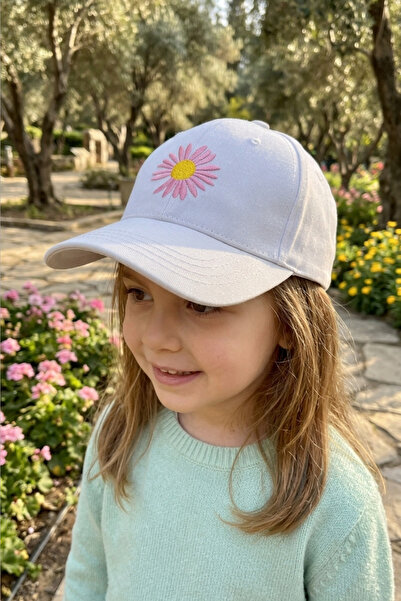 LAGRANZE 4-9 Years Old Girls' Hat with Daisy Embroidery, Adjustable, Lightwei...