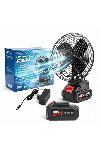 CASA JOY Ventilator portabil cu 2 baterii de 48 V, 30 cm, cu încărcător inclu...