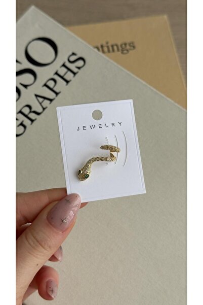 İREM YILDIZ Premium Zirkon Taşlı Gold Ear Cuff Deliksiz Kulak Küpesi
