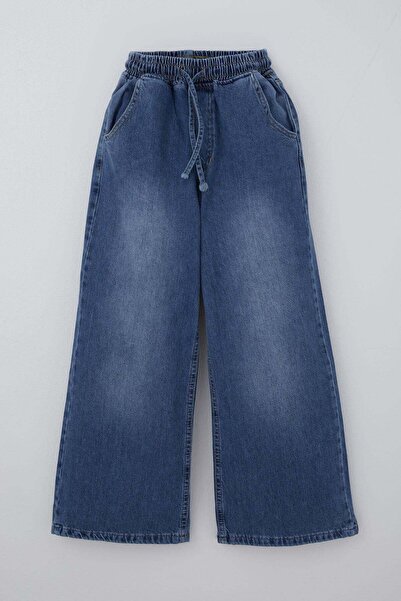 Breeze Κοριτσίστικο τζιν παντελόνι με κορδόνια και ελαστική μέση, 7-12 ετών, ...