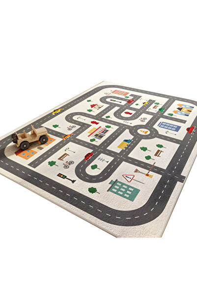 OEM Μεγάλο Παιδικό Χαλάκι Παιχνιδιού 140x200 εκ. Street – Αντιολισθητικό, Πολ...