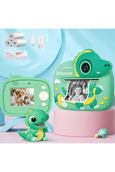 Qova Στιγμιαία Φωτογραφική Μηχανή για Παιδιά, Σχήμα Δεινοσαύρου, 1080P, Άμεση...