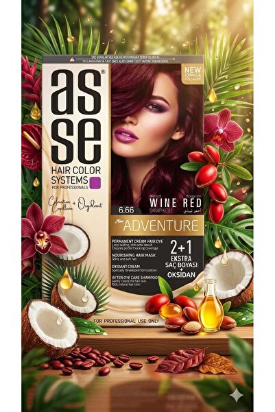 ASSO Adventure Set Saç Boyası No:6.66 Şarap kızılı