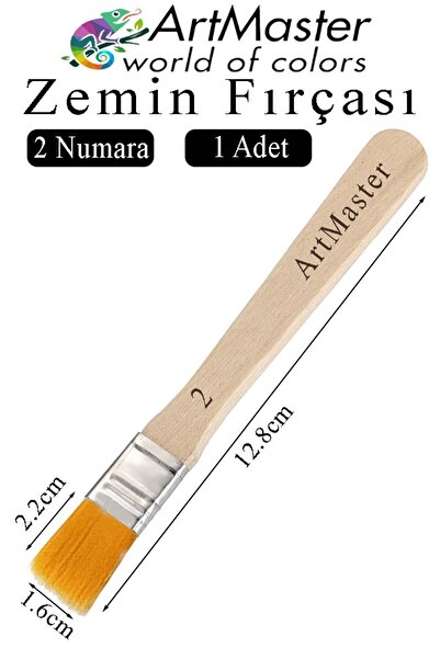 Artmaster Zemin Fırçası 2 Numara 1 Adet Boya Fırçası Sentetik İpek Uçlu Kıl A...