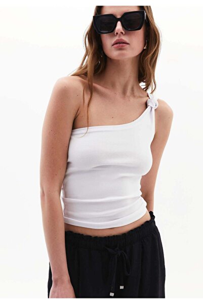 OXXO One Shoulder Tank Top - WHITE