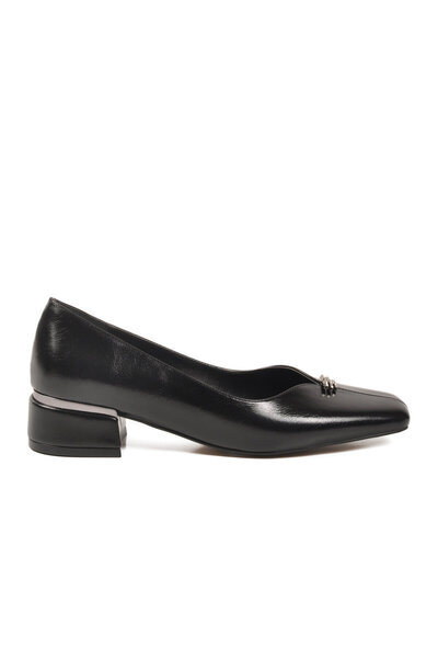 AYAKMOD Black Short Heeled Women's Shoes 312534 Z