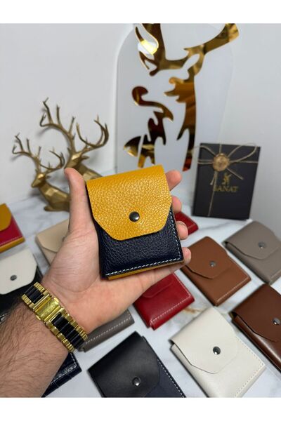 SANAT 100% Γνήσιο Crazy Leather Χειροποίητο Μινιμαλιστικό Πορτοφόλι - Πορτοφό...