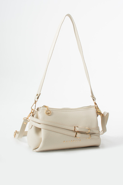 DEV 3 ADAM NÇS Κρεμ ζώνη με λεπτομέρειες, 4 θήκες, 2 λουράκια, γυναικεία τσάν...