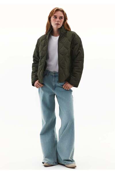 OXXO High Collar Quilted Coat - DEEP DEPTHS