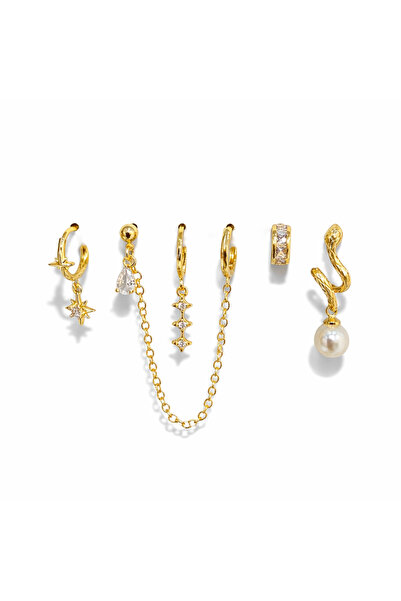 Venus Design Çelik İncili 6lı Set Küpe