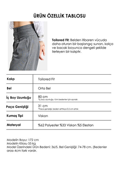 it's basic Women's Anthracite S6 Tailored Fit Loose Cut Double Belt Design Polyviscon Fabric Trousers