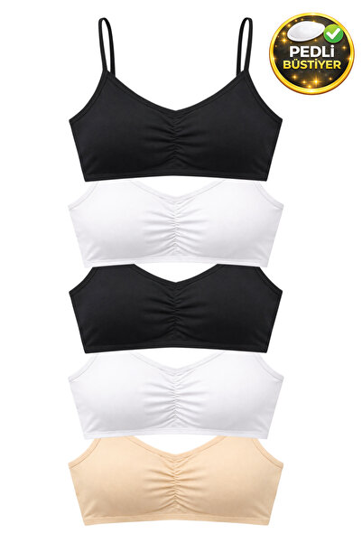 biyokids Kız Çocuk Büstiyer İnce Askılı 5'li Paket Pedli