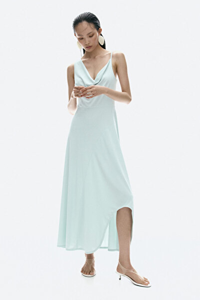 H&M Asimetrik Degaje Yakalı Elbise
