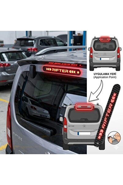 Carmind Peugeot Rifter Karbon Arka Fren Stop Lambası Sticker