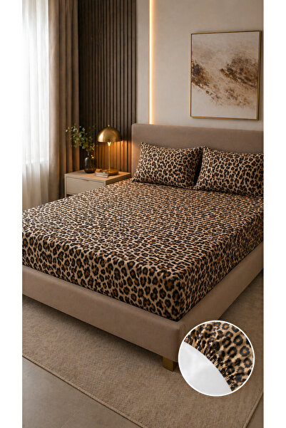 İz Home Σετ σεντόνια με λεοπάρ σχέδιο σε μεγάλο μέγεθος |   2 Μαξιλαροθήκες μ...