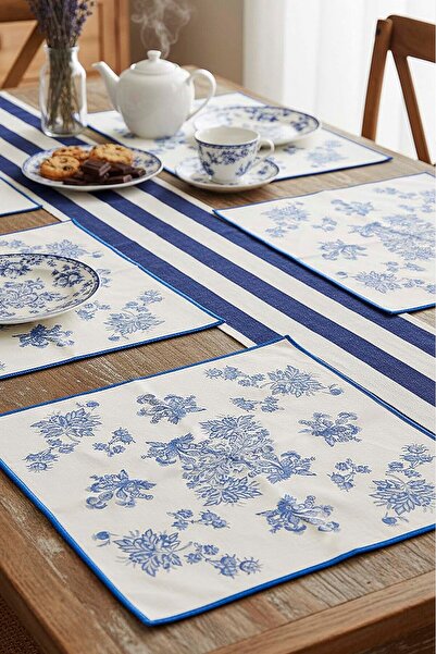 Rivaİstanbul Elysian Blue Σετ 6 τεμαχίων Χαρτοπετσέτες Παρουσίασης 40x40εκ.