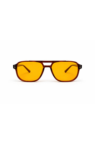 BAYDUK Lurex Brown Orange Glass Unisex Sunglasses